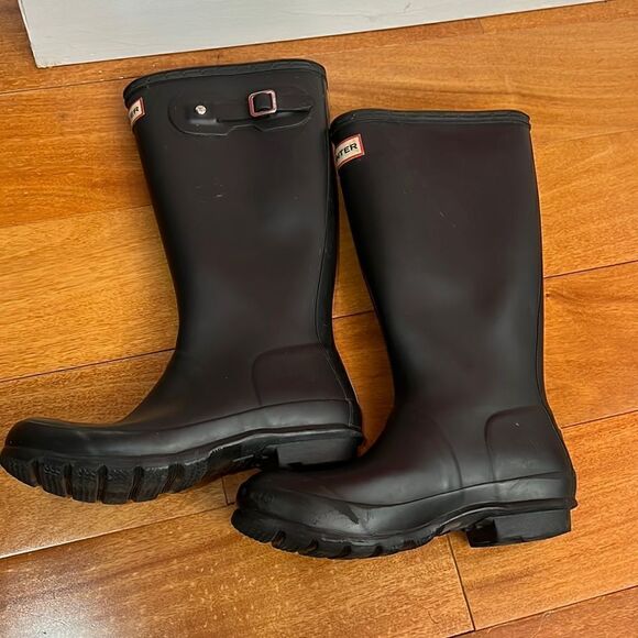 Hunter black tall rain boots size 37 US 6 - Picture 4 of 11